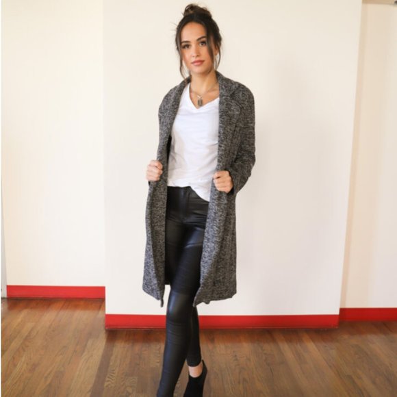 NWT Black And White Open Coat - Picture 1 of 5